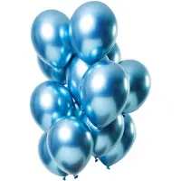 Folat Chrome ballonnen Spiegeleffect Blauw Premium 33cm - 12st