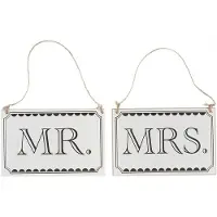 Amscan Houten Decoratie Bordjes Mr & Mrs