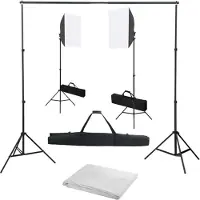 vidaXL Fotostudioset met softboxlampen en achtergrond