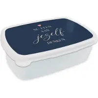 MuchoWow Broodtrommel Wit - Lunchbox - Brooddoos - Beterschap - Quote - Hartje - Denken - 18x12x6 cm - Volwassenen