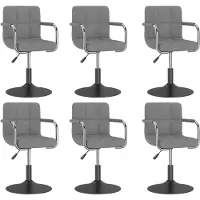 vidaXL Eetkamerstoelen draaibaar 6 st fluweel lichtgrijs