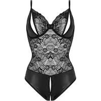 Christine le Duc - Wetlook Body Vesper - L/XL - Zwart