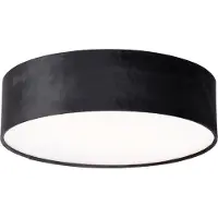 QAZQA Plafondlamp zwart 40 cm met gouden binnenkant - Drum