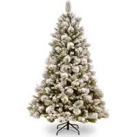 Molecule National Tree Company 31HPESB65 Snowy Bedford Cedar Leaves Cones - 198 cm