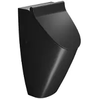 GSI Community Urinoir met achterinlaat met deksel gaten, randloos, 31x65cm, mat zwart
