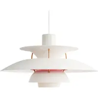 Louis Poulsen Design hanglamp PH 5 500, dimbaar, wit / opaal, Woon-/ Eetkamer, Aluminium, Design, hanglamp