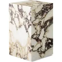 Audo Copenhagen Plinth Tall Bijzettafel 51x30 Cm - Bijzettafels & buffetten Marmer Calacatta Viola - 71009-002120