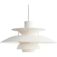 Louis Poulsen Design hanglamp PH 5 500, dimbaar, wit / opaal, Woon-/ Eetkamer, Aluminium, Design, hanglamp