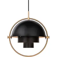 Gubi Multi-lite Hanglamp 36 Cm Messing / Zacht Zwart Zijdemat - Hanglampen Staal Black - 10014446