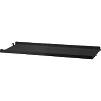 String metalen plank zwart, 58x20 cm, lage rand