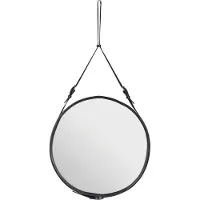 Gubi Adnet Circular Wandspiegel Black Leather | Ø70 cm