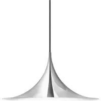 Gubi Design hanglamp Semi, dimbaar, chroom / zilver, Woon-/ Eetkamer, metaal, Design, hanglamp