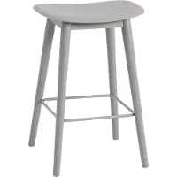Muuto Fiber counter stool 65 cm grey, grijze poten