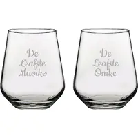 Pasabahce Gegraveerde Drinkglas 42,5cl De Leafste Muoike-De Leafste Omke