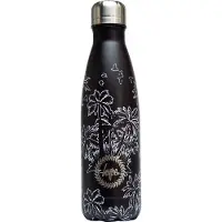 Hype Black Leaves - Drinkfles - RVS drinkfles - waterfles - RVS waterfles