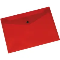 Q-CONNECT documentenmap, A4, transparante PP, drukknopsluiting, rood 12 stuks