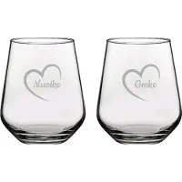 Pasabahce Gegraveerde Drinkglas 42,5cl Muoike mei hert & Omke mei hert