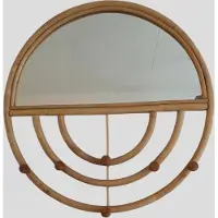 Mica Decorations Rotan wandspiegel bruin D60cm