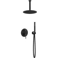 Guido Gusto Inbouw regendouche met plafond arm 25cm douchekop mat zwart