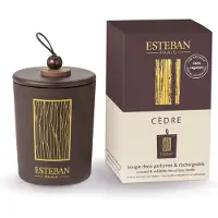Esteban Cedar decoratieve geurkaars navulbaar