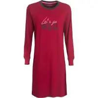 Irresistible Dames Nachthemd - Katoen - Ronde Hals - Rood - Maat S