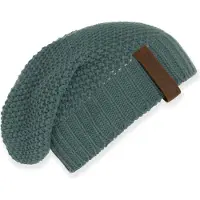 Knit Factory Coco Gebreide Muts Heren & Dames - Sloppy Beanie hat - Laurel - Warme groene Wintermuts - Unisex - One Size