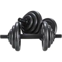 OPTI Gietijzeren Halterset - 20kg Verstelbare Dumbbell Set 2x10 kg