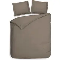 Heckett & Lane Dekbedovertrek Punto Katoen-Satijn - Taupe 200 x 200/220