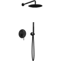 Guido Gusto Inbouw regendouche met wandarm 25cm douchekop mat zwart