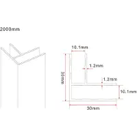Wiesbaden Slim hoekprofiel 2000 x 10 mm mat zwart