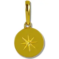 New Bling 9NBSAM-G190700 Gouden Hangertje - Dames - Rondje - Ster - 7 mm Doorsnee - 14 Karaat - Bedel - Goud