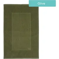 The One Towelling Badmat Velours Kleur: Olive