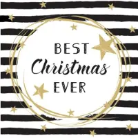 Duni 40x stuks kerst thema tafel servetten Best Christmas Ever 33 x 33 cm - Feestservetten