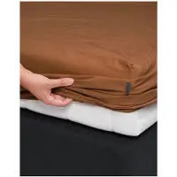 Essenza Hoeslaken Minte Leather Brown (Satijn)-90 x 200 cm