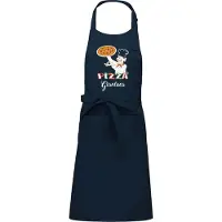 Kariban Luxe keukenschort - Pizza - met voornaam - Blauw