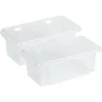 Sunware Opslagbox Nesta - 4x - kunststof - 7L - transparant - 38 x 21 x 14 cm - stapelbaar