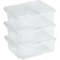 Sunware Opslagbox Nesta - 3x - kunststof - 17L - transparant - 45 x 36 x 14 cm - stapelbaar