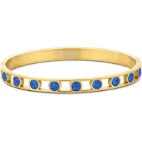 CO88 Collection 8CB-91097 Stalen Armband - Dames - Bangle - Zirkonia - 4 mm - Donker Blauw - 6 mm Breed - 60 x 50 mm - Staal - Goudkleurig