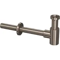 Ink Bekersifon laag model incl muurbuis en rozet brushed nickel