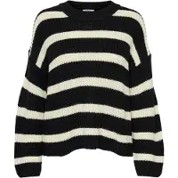 JDY Oversized trui 'JDYJusty' crème / zwart