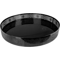 COSY&TRENDY Cosy & Trendy Dienblad Maroc - Zwart - 40x40x7cm - Rond
