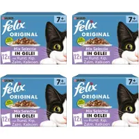 Felix 4x - Original Senior Mix Selectie in Gelei - Kattenvoer Natvoer - 12x85g