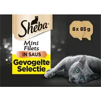 Sheba Alu - Voordeelpack - Mini Filets Traiteur - Gevogelte in saus - 8x85g - Kattenvoer