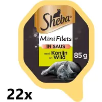 Sheba 22x - Mini Filets Konijn & Wild in Saus - Kattenvoer Natvoer - 85 g