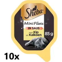 Sheba Alu - Mini Filets in Saus - Kip & Kalkoen - 10x85g - Kattenvoer Kuipje