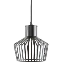 Leitmotiv Hanglamp met metalen kap, LIGNES, 120 cm, zwart