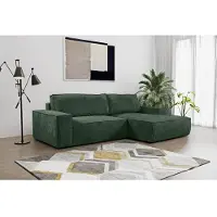 Vente-unique Hoekslaapbank AMELIA van PASCAL MORABITO - Ribfluweel - Groen - Hoek rechts