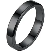 LGT JWLS LGT Jewels smalle stalen ring Zwart 4mm-23mm