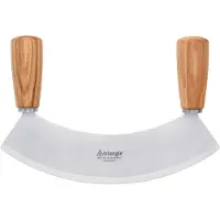Triangle Soul Wiegemes - Halvemaan Design - Essenhouten Heft - RVS 23 cm