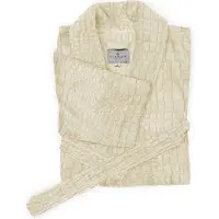 Linnick Flanel Fleece Badjas Croco - ivory - M - Badjas Dames - Badjas Heren-uni